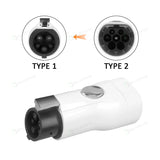 Adapter van Type 2 laadkabel naar Type 1 aansluiting voor de auto