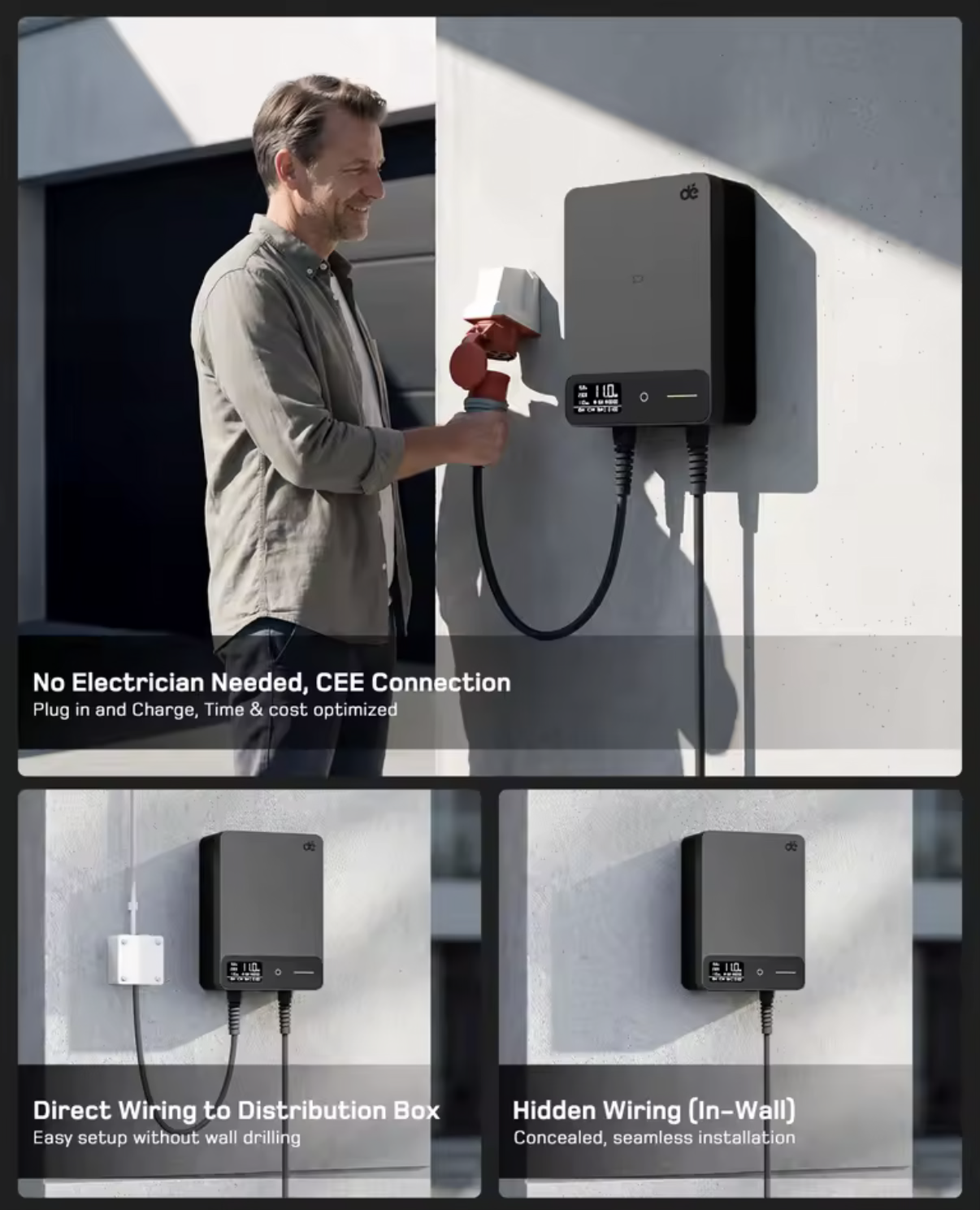 Laadpaal 11 kW | 3-Fase | Type 2 Kabel | App | RFID | LCD | CEE 16A
