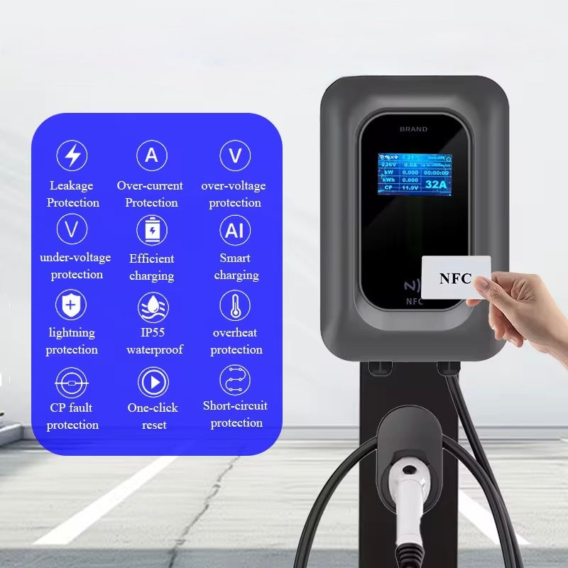 Bar2Charge YCL-W09 Laadpaal 11 kW Type 2 3-Fase RFID App Timer IP66