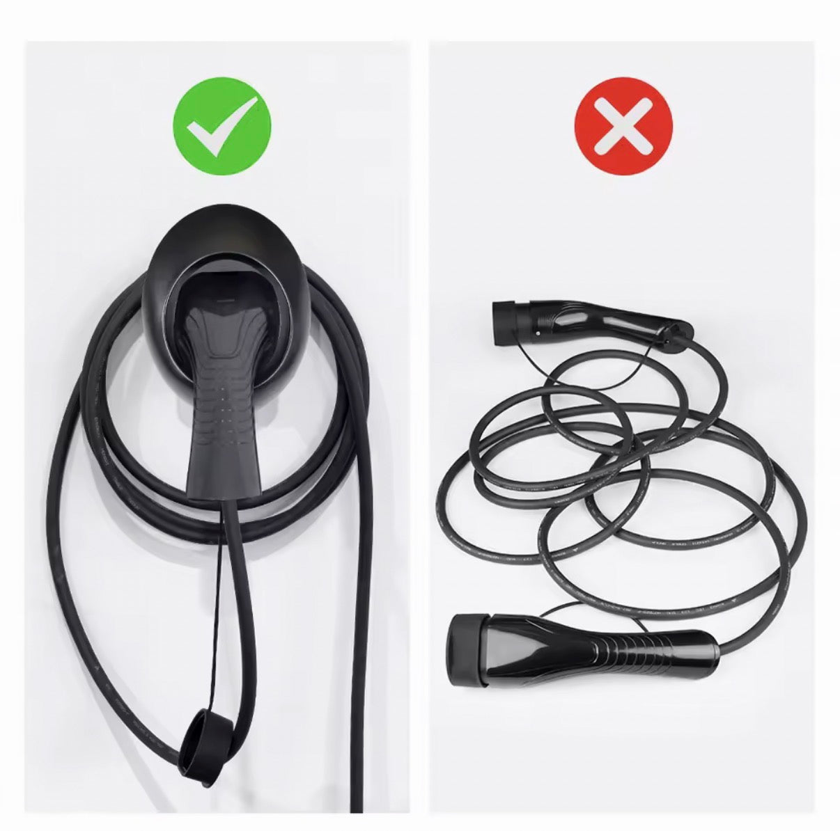 Laadkabelhouder Type 2 Zwart – Wandhouder voor EV Laadkabel