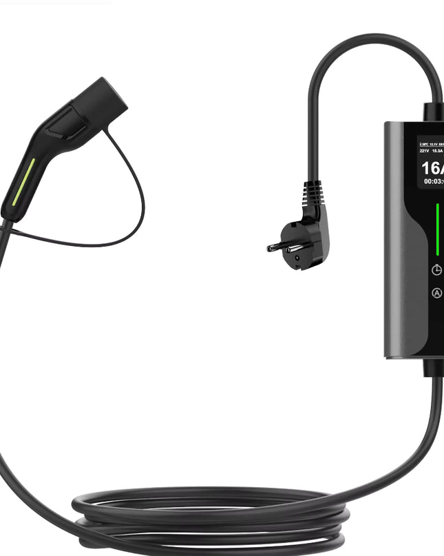 Bar2Charge 3,7 kW Mobiles EV-Ladegerät Typ 2 6–16 A IP67 Timerfunktion