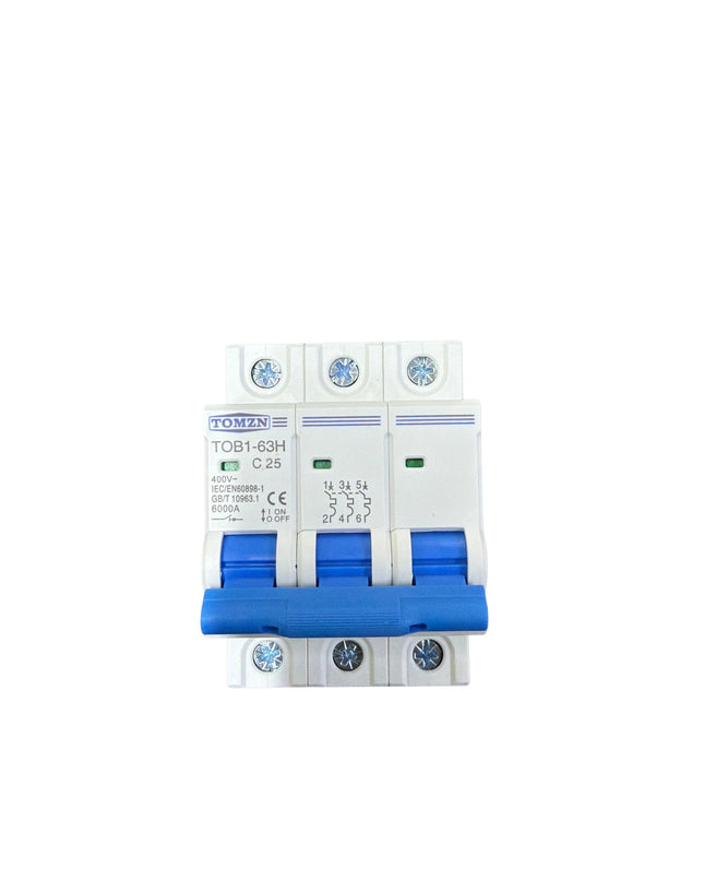 TOMZN C25 Installatieautomaat 3P – 25A – 400V – 6000A – TOB1-63H