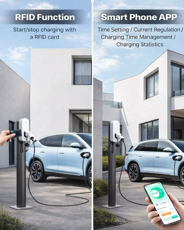 Bar2Charge CC30 11 kW Socket Laadpaal – 3-fase 16A met appfunctie