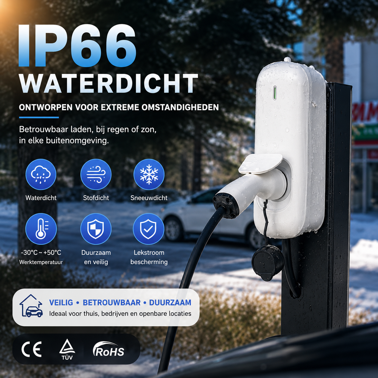 Bar2Charge CC30 11 kW Socket Laadpaal – 3-fase 16A met appfunctie