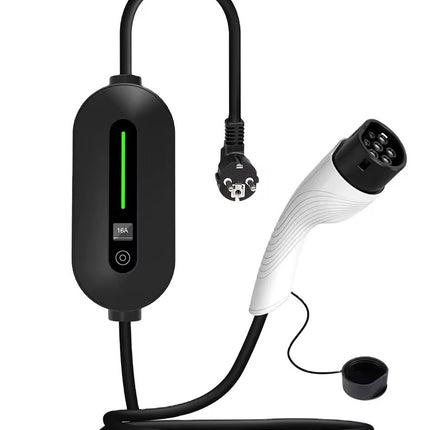 A8 Pro Type 2 EV Lader 3,7 kW Mobiele Thuislader 5 Meter IP66 Waterdicht 1 Fase 8 tot 16A Instelbaar Wit of Zwart