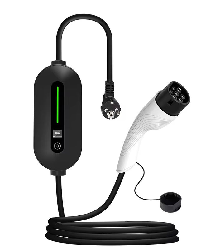 Bar2Charge Mobiles Heimladegerät 3,7 kW | IP66 wasserdicht | 16 A 1-phasig | 5 m Kabel | Typ 2 Wandladegerät | Umschaltbar 8-16 A | Inklusive Tasche