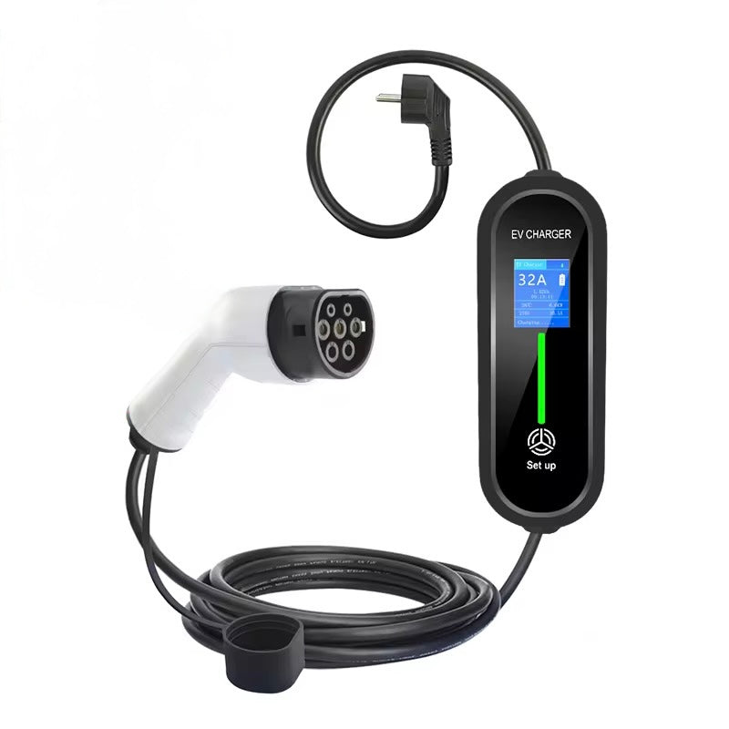 Bar2Charge Mobile Home Charger Electric Car 3.7kW | IP65 Waterproof | 16A 1 Phase | 3.5 Meters | Home Charger Type 2 from EU socket - 8A/10A/13A/16A Switchable | Includes Bag