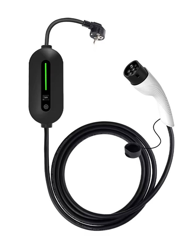Bar2Charge Mobiles Heimladegerät 3,7 kW | IP66 wasserdicht | 16 A 1-phasig | 5 m Kabel | Typ 2 Wandladegerät | Umschaltbar 8-16 A | Inklusive Tasche