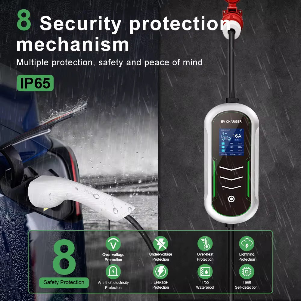 B6 11 kW Mobiele EV Lader Type 2 – 3-Fase 16A – 5 Meter Kabel