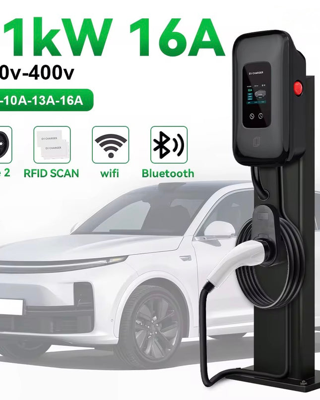 Bar2Charge Ladestation – Wallbox 3-phasig | Typ 2 | 5m Kabel | RFID &amp; APP | IP65 Wasserdicht