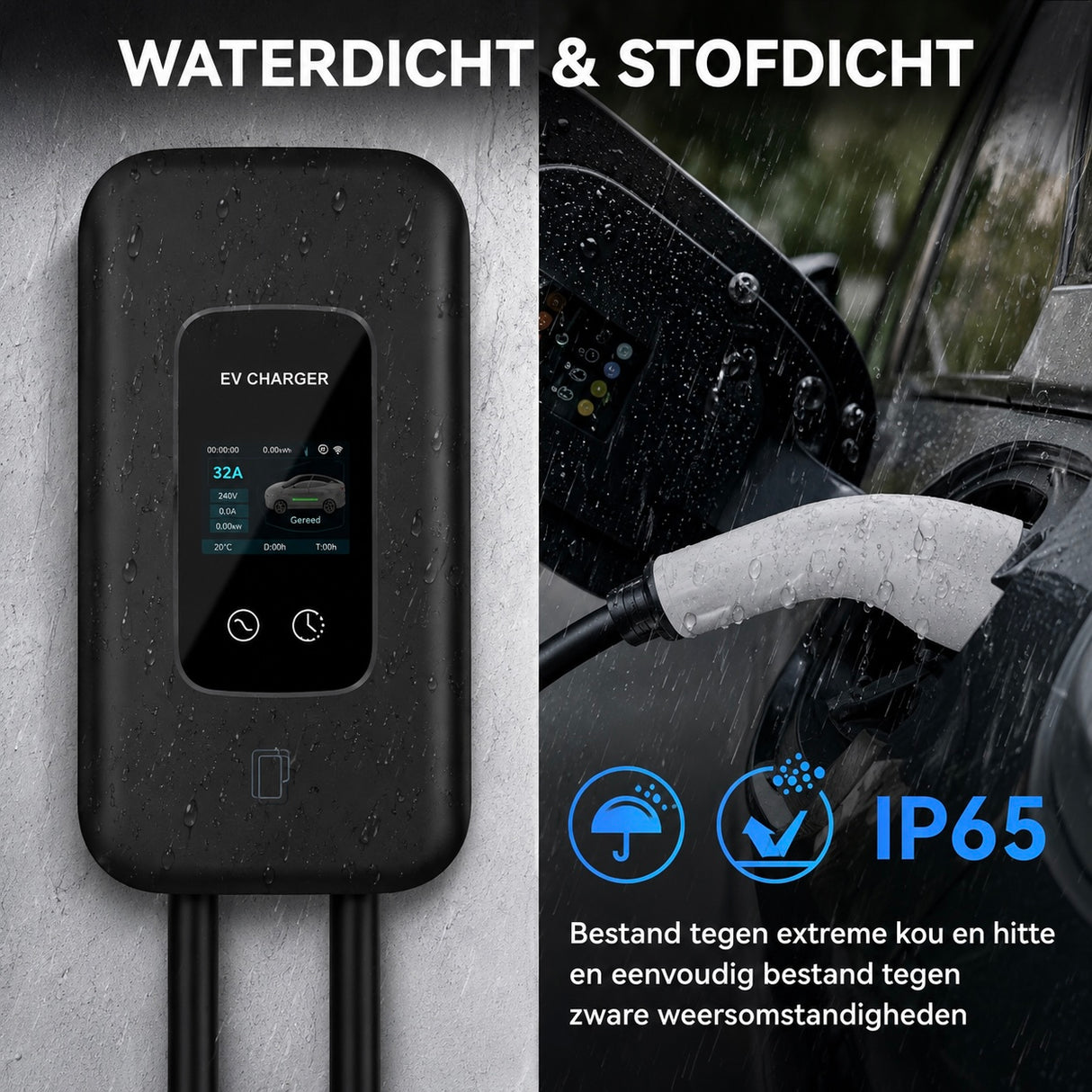 L6 Pro GO-E31 11 kW Laadpaal Wallbox Type 2 (3-fase 16A) – 5 t/m 20 Meter Laadkabel + App