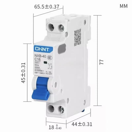 CHNT NXB-40 C16 Automaat 16A – 1-Fase Installatieautomaat 230V