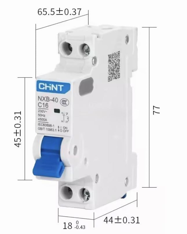 CHNT NXB-40 C16 Automaat 16A – 1-Fase Installatieautomaat 230V