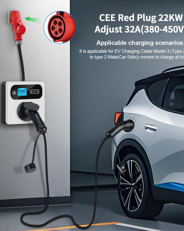 Mode 3 EV Wallbox 11 kW – Type 2 Socket – 3 Fase – App – IP54