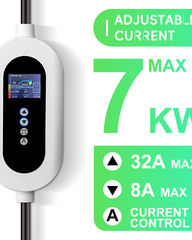 Bar2Charge D32A 7 kW Mobiele Thuislader 5 Meter Type 2 – IP66 Waterdicht – Draagbare EV Lader