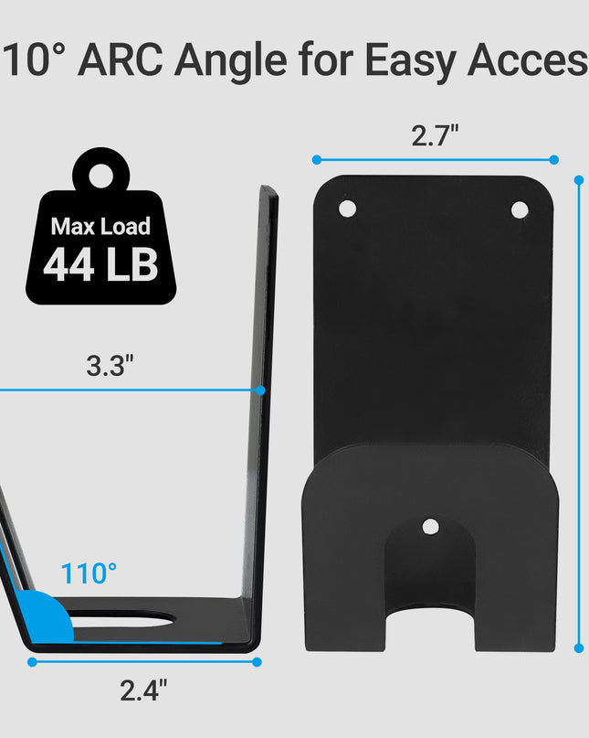EV Laadkabel Houder – Wandmontage Zwart | Universeel Type 2 | Inclusief Montageset
