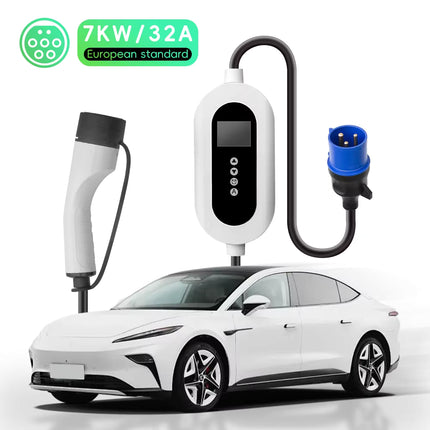 Bar2Charge D32A 7 kW Mobiele Thuislader 5 Meter Type 2 – IP66 Waterdicht – Draagbare EV Lader