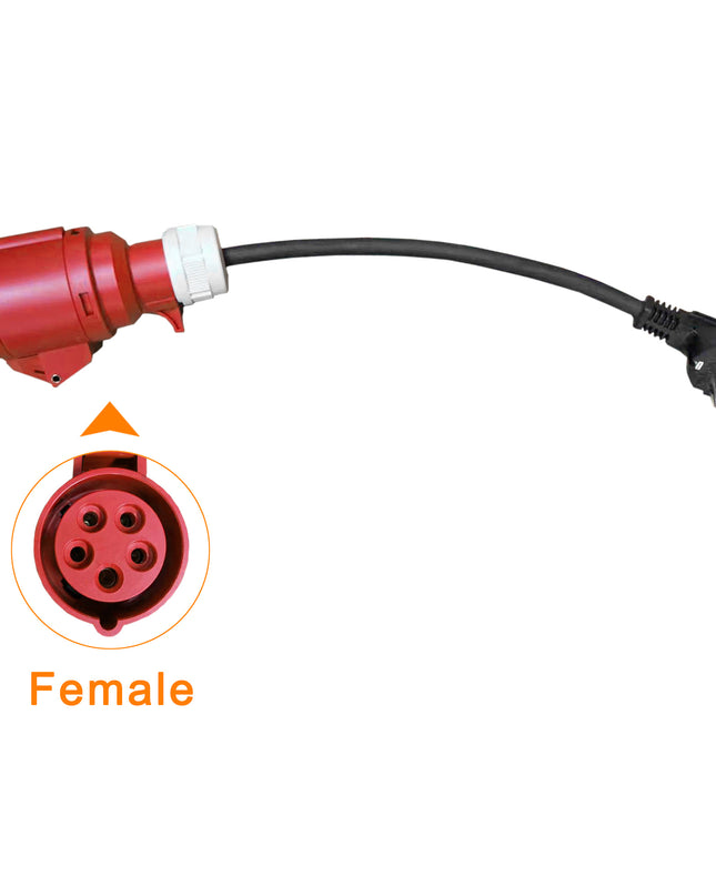 CEE 5-polig 16A (400V) Female naar Schuko Adapter – 0,5 Meter – Waterdicht