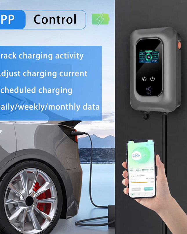 Bar2Charge Smart EV Ladestation 11 kW Typ 2 3-Phasen RFID App Timer IP66