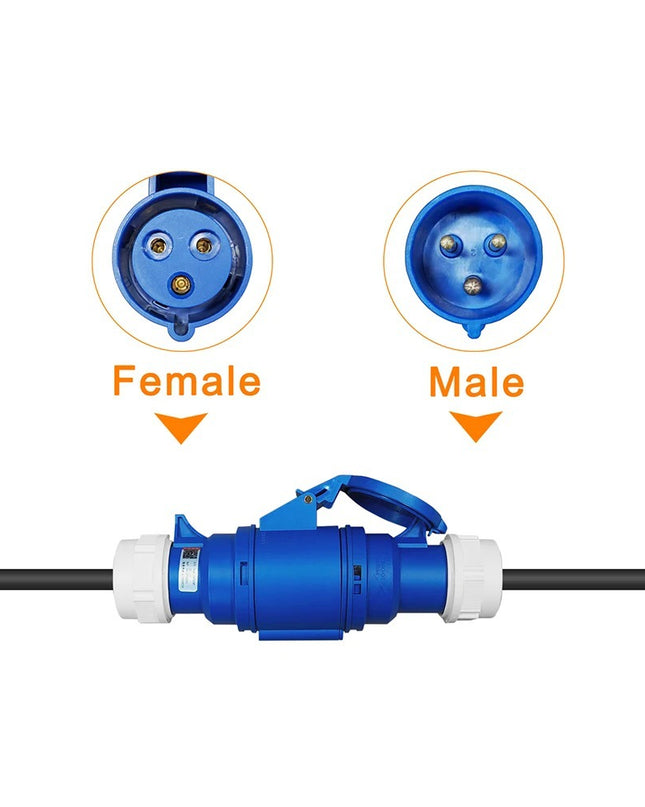 CEE Female naar Schuko Adapter – 230V / 16A – Waterdicht – Max. 3,7 kW