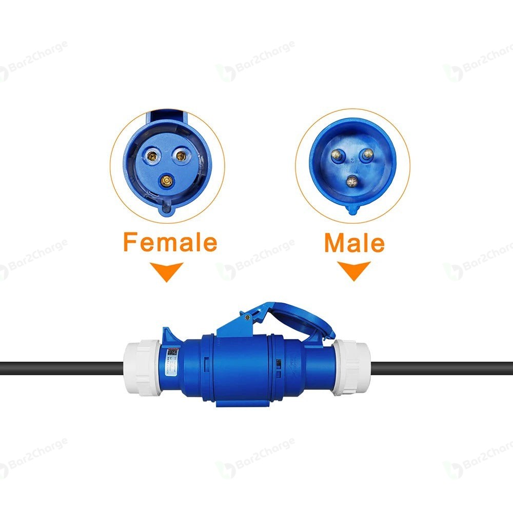 CEE Female naar Schuko Adapter – 230V / 16A – Waterdicht – Max. 3,7 kW