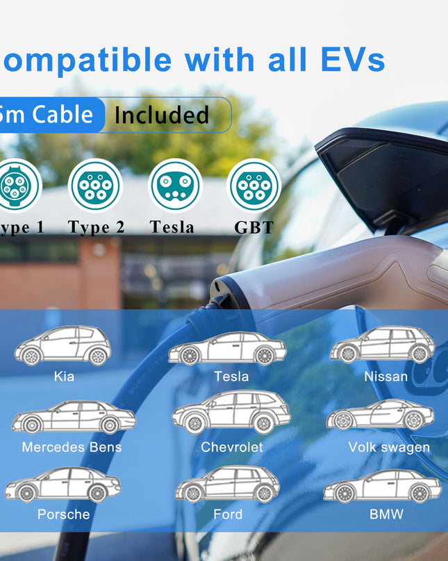 Bar2Charge Smart EV Ladestation 11 kW Typ 2 3-Phasen RFID App Timer IP66