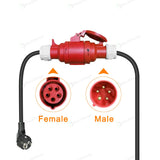 CEE 5-polig 16A (400V) Female naar Schuko Adapter – 0,5 Meter – Waterdicht