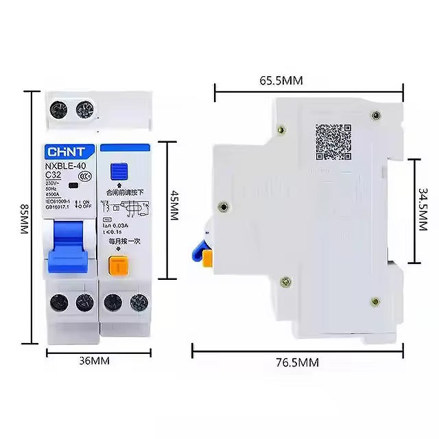 Aardlekautomaat 1P+N – C16 / C32 – 30 mA