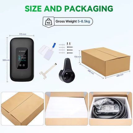 Bar2Charge Charging Station 7kW – 1-Phase – Type 2 – 5m Cable – App Control – Waterproof IP65 – For Electric & Hybrid Cars