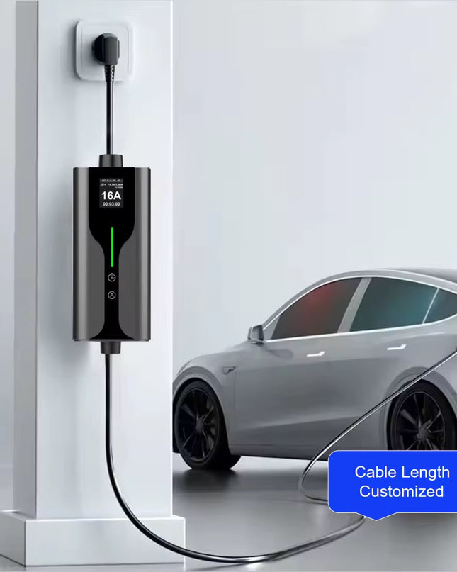 Bar2Charge 3,7 kW Mobiles EV-Ladegerät Typ 2 6–16 A IP67 Timerfunktion