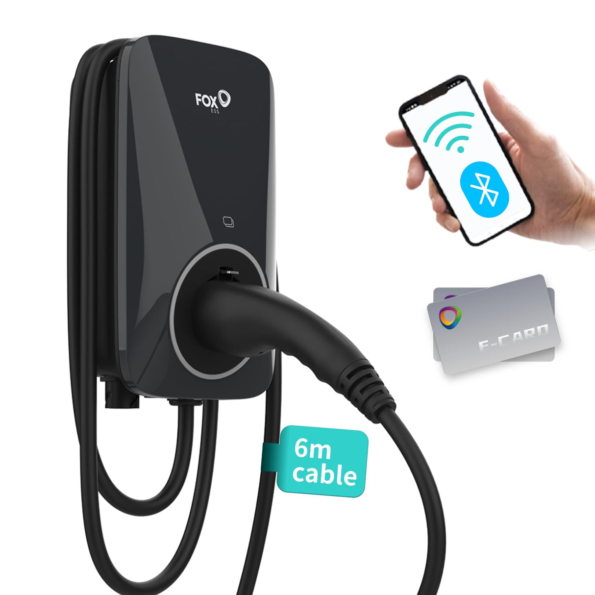 Fox ESS Wallbox Gen 2 | 11 kW | 6M Type 2 Kabel | RFID | PV-overschotladen