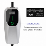 Junsun Mobiles Heimladegerät für Elektroautos 3,5 kW | IP65 wasserdicht | 16 A 1 Phase | 4 Meter | Heimladegerät Typ 2 aus EU-Steckdose – 8 A/10 A/13 A/16 A umschaltbar |