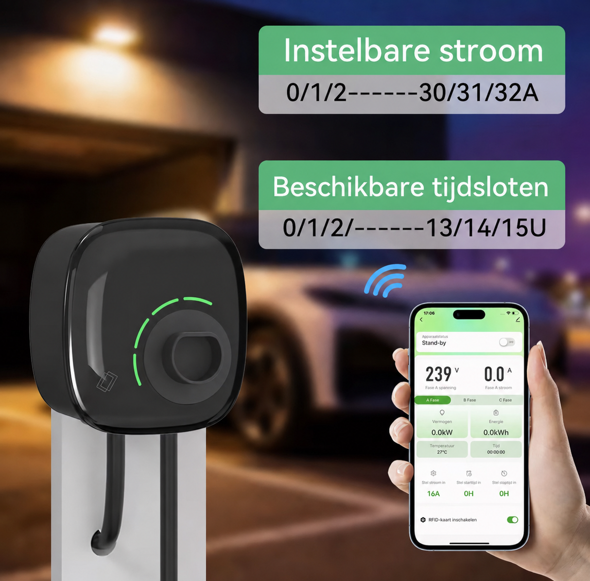 Bar2Charge ST-E315 11 kW Laadpaal – App of RFID – Type 2