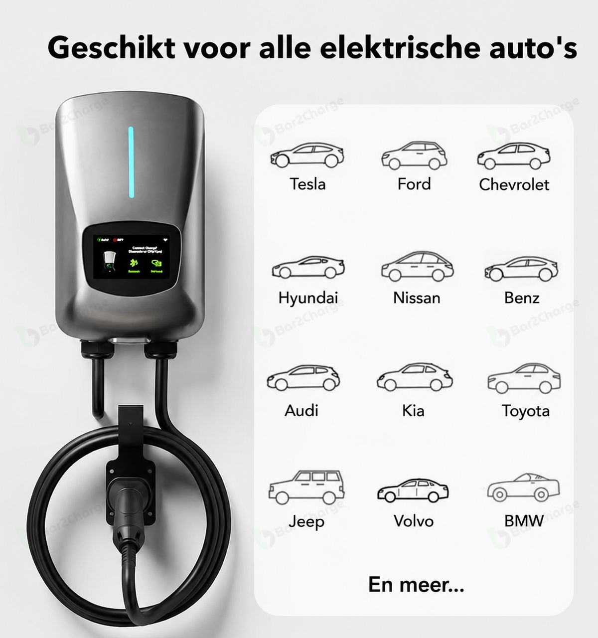 WityPower 7,4–22 kW Laadpaal – App & RFID