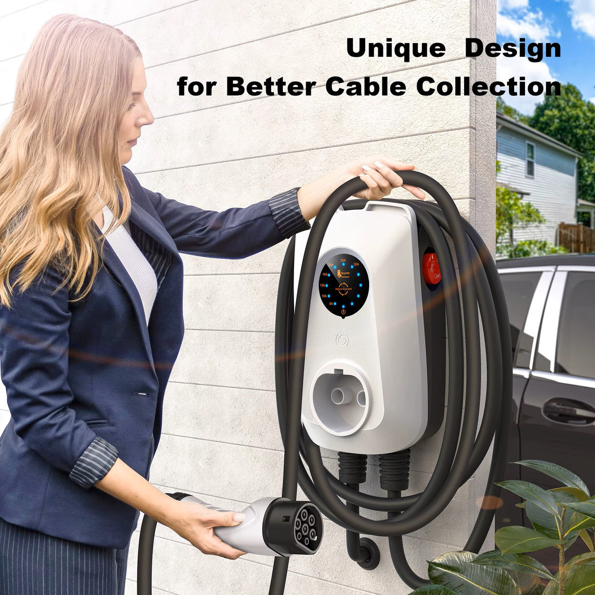 Laadpaal 7 kW – 1-fase 32A, Type 2, met 5 meter kabel | Basis Plug & Play model