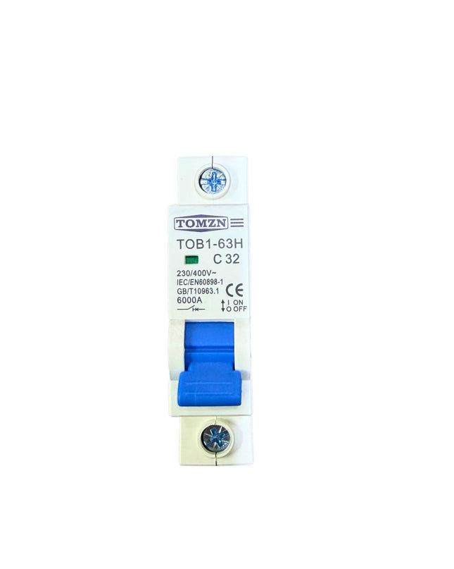 TOMZN C32 Installatieautomaat 1P – 32A – 230/400V – 6000A – Groepenschakelaar