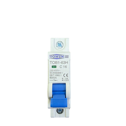 TOMZN C16 Installatieautomaat 1P – 16A – 230/400V – 6000A – TOB1-63H