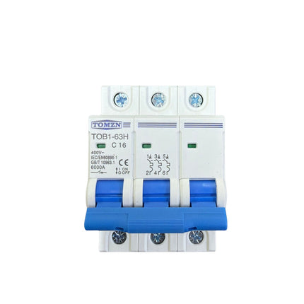 TOMZN C16 Installatieautomaat 3P – 16A – 400V – 6000A – TOB1-63H