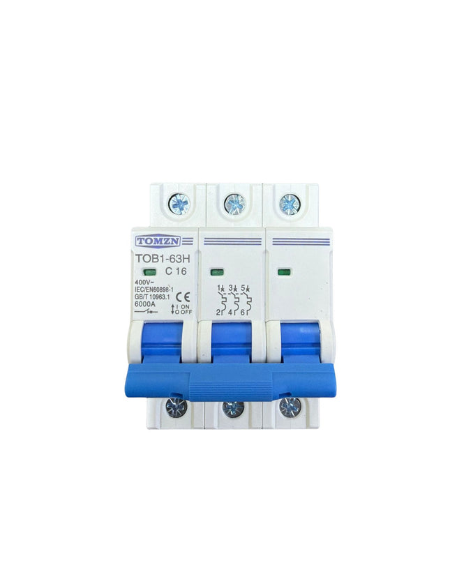TOMZN C16 Installatieautomaat 3P – 16A – 400V – 6000A – TOB1-63H