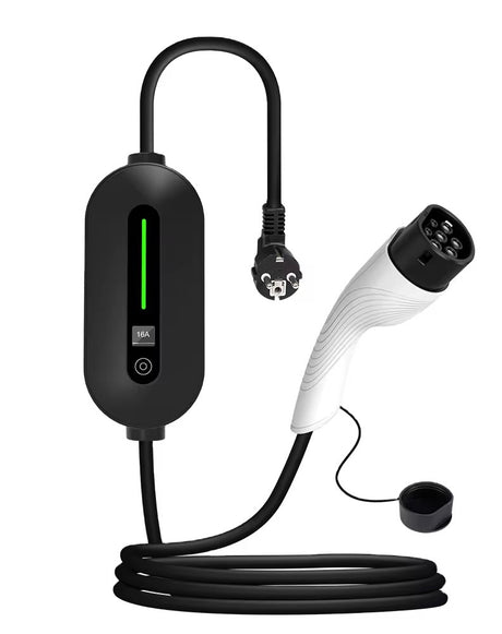 Zwarte Bar2Charge A8 Pro mobiele thuislader met Schuko- en Type 2-stekker