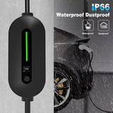 Zwarte Bar2Charge A8 Pro mobiele thuislader met IP66-bescherming tegen stof en water