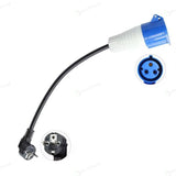 Schuko-naar-CEE-adapter voor laden via een geaard 230V-stopcontact