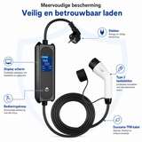 Bar2Charge ST-E210 met LCD-scherm, Schuko-stekker en Type 2-laadstekker