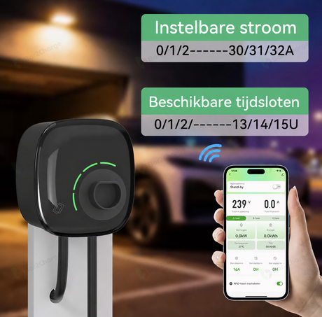 Bar2Charge ST Series 11 kW Laadpaal – Kabel of Socket