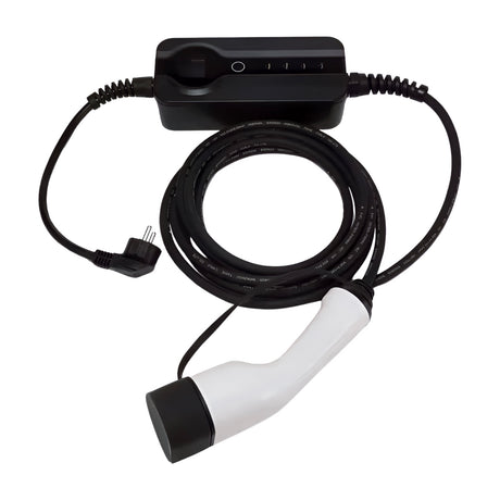 LCD-scherm en bedieningsknop van de Bar2Charge 6–16A mobiele thuislader