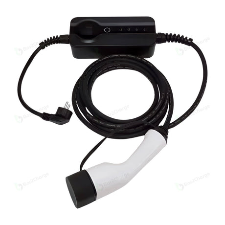 LCD-scherm en bedieningsknop van de Bar2Charge 6–16A mobiele thuislader