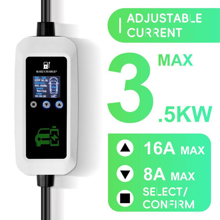 Bar2Charge MZAC mobiele thuislader | Type 2 | 3.7 kW | IP66 waterdicht | 5 of 10 meter | instelbaar laden