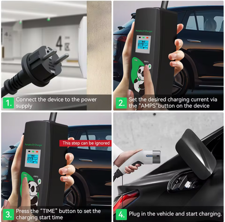 Stappen voor het instellen en aansluiten van de KHONS Mode 2 mobiele thuislader