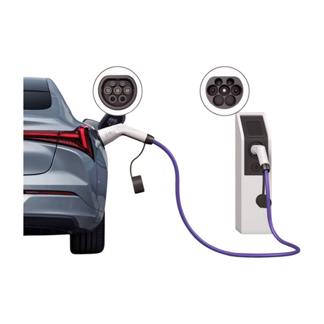 Paarse Type 2 laadkabel met IP54- en IP55-bescherming