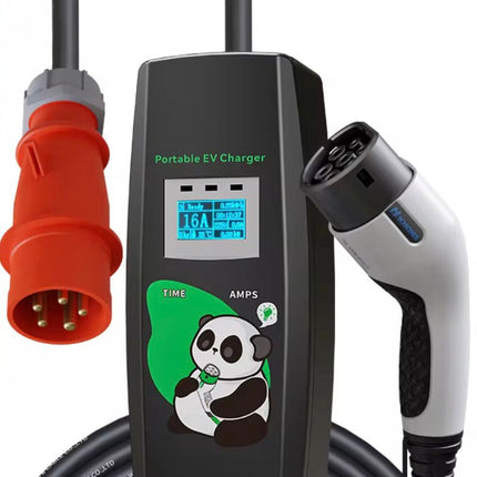 Khons 11kW Wohnmobil Ladegerät Auto Typ 2 - CEE Stecker + Schuko Adapter 3 Phasen 16A 5 Meter